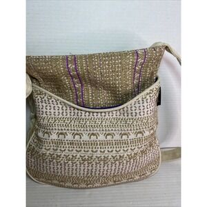 CROSSBODY PURSE - CATORI Sun 'n Sand COTTON IVORY with GOLD‎ EMBELLISHMENT